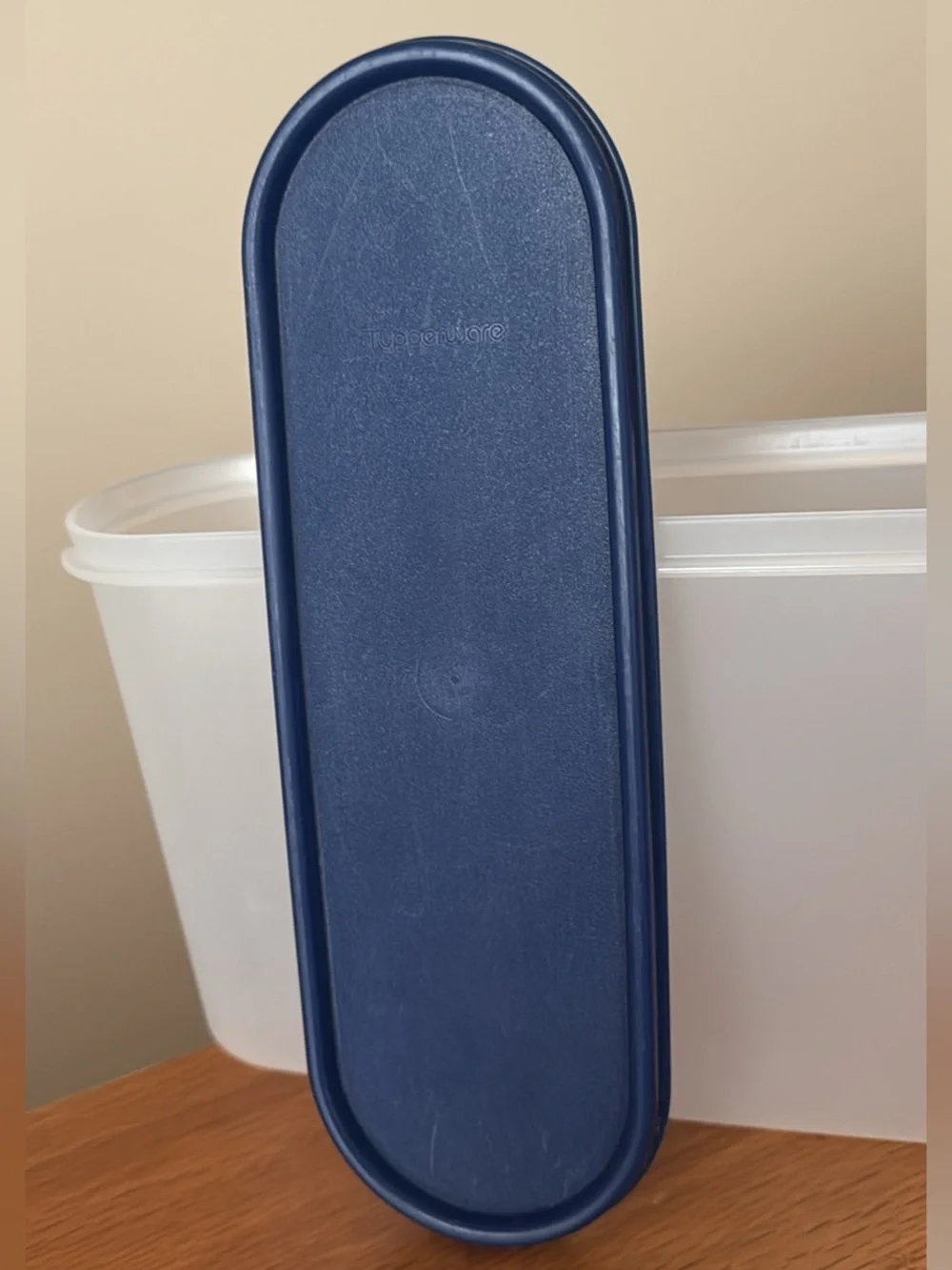 Tupperware Plastic Food Storage Container with Navy Lid - Multipurpose